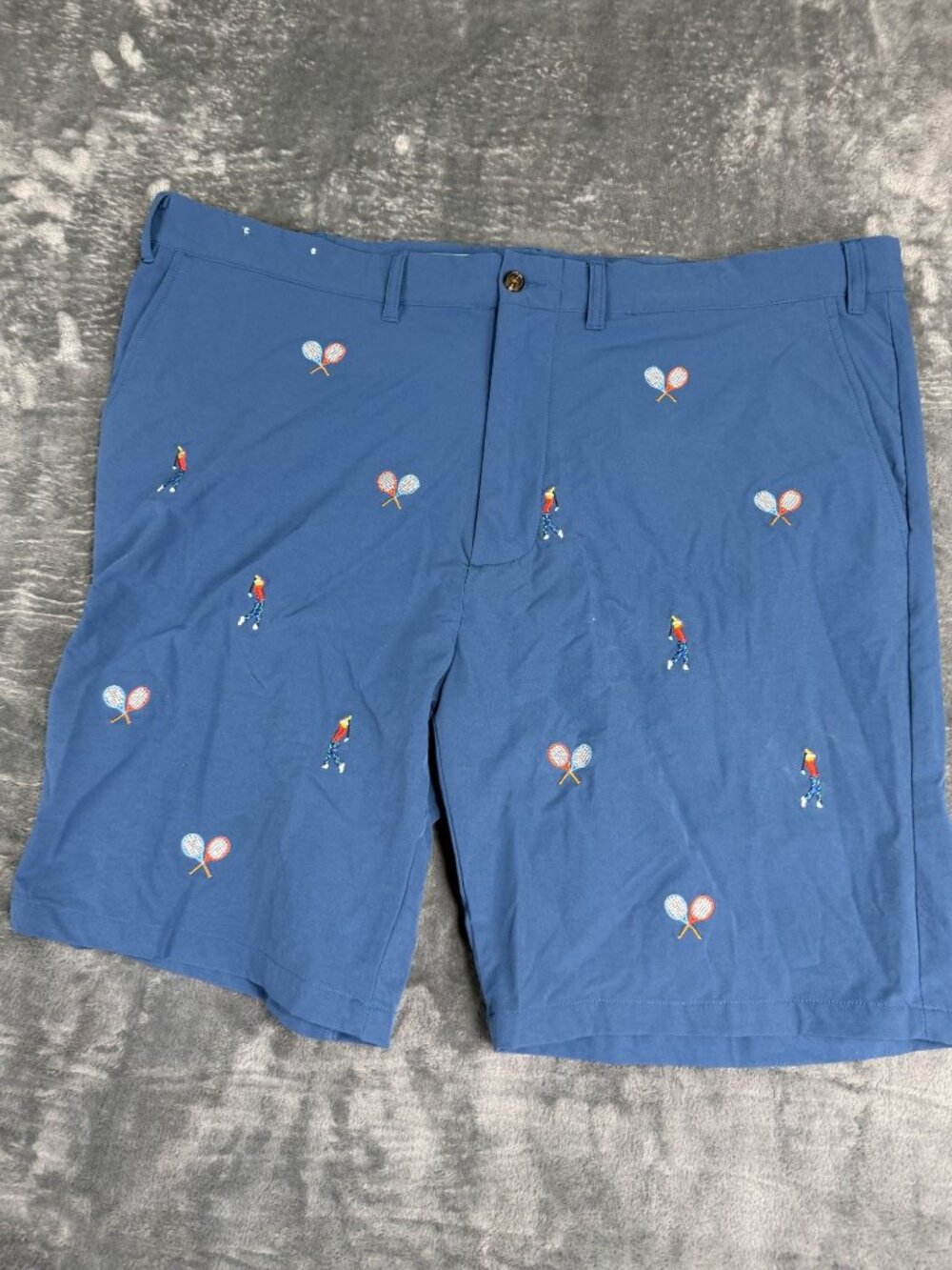 Castaway Nantucket Island Mens Embroidered Golf Tennis Blue Shorts 44